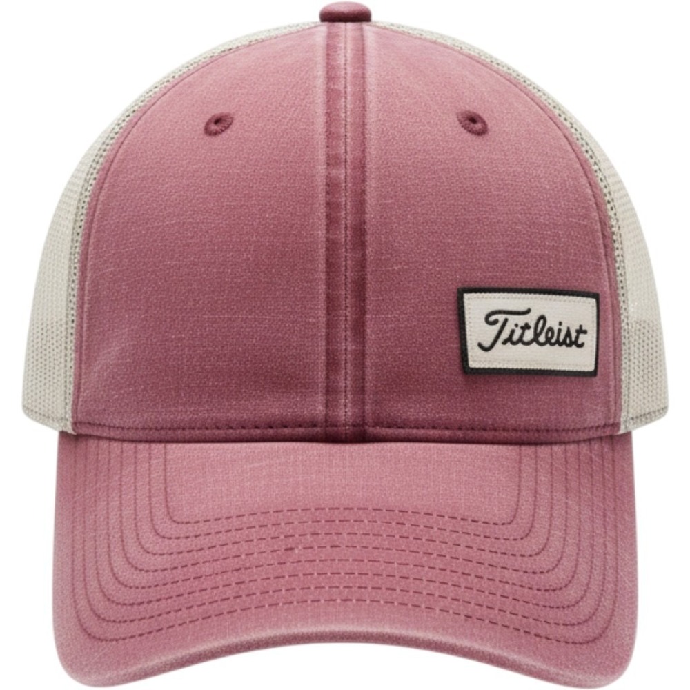Titleist A-Flex Golf Hat Pink White Mesh Stretch Fit Cap L/XL